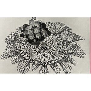 Vintage 1950's Ruffled Lace ROCOCO GLA Crochet Pattern 16" Ecru Doily